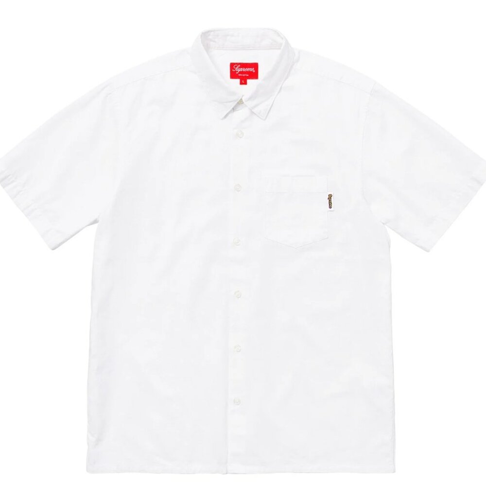 NEW SUPREME S/S OXFORD SHIRT WHITE L